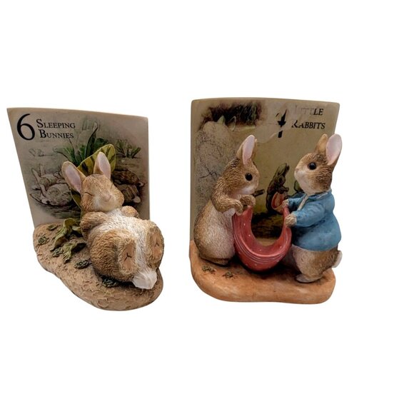 1997 The World of BEATRIX POTTER "6 Sleeping Bunnies" Figurine plus bonus one - Picture 2 of 16